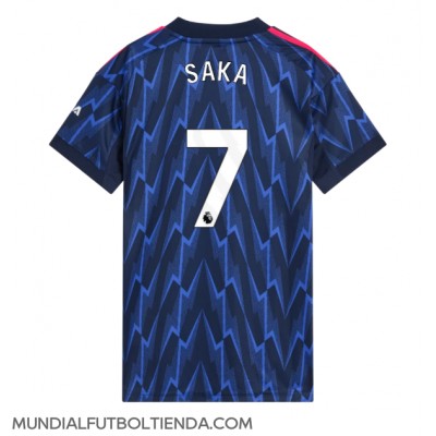 Camiseta Arsenal Bukayo Saka #7 Segunda Equipación Replica 2025-26 para mujer mangas cortas Camiseta Arsenal Bukayo Saka #7 Segunda Equipación Replica 2025-26 para mujer mangas cortas